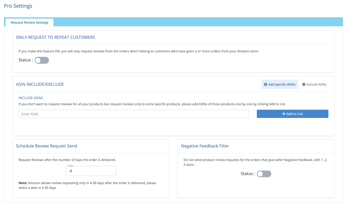 Advanced Settings & Reports