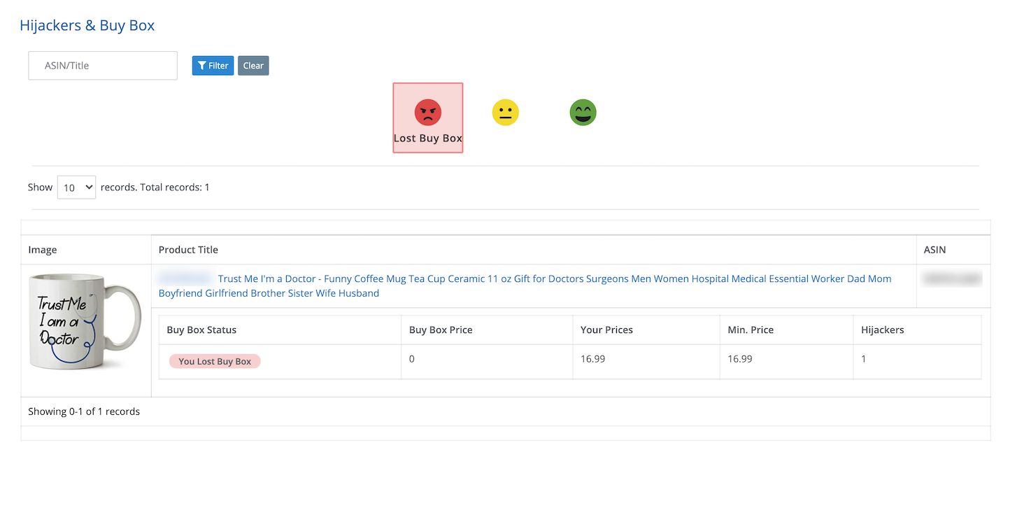 Hijacker & Buy Box Status Tracker